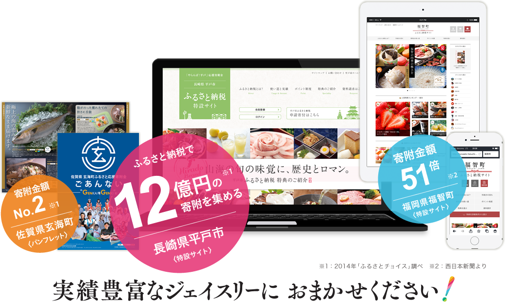 ふるさと納税のパンフ Web制作 株式会社ジェイスリー